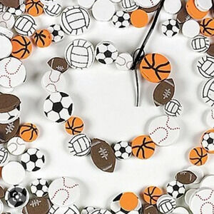 Oriental Trading Fabulous foam sports beads 500 piece crafts football soccer